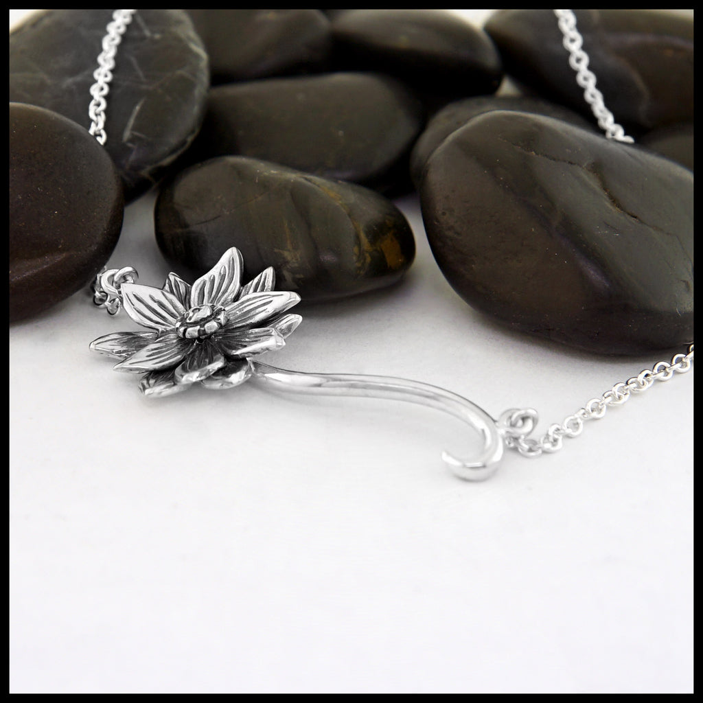 SS Lotus Flower Pendant Large