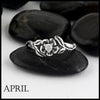 April Birthstone flower ring