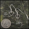 Colleen's Heart Drop Earrings Measurements: Length 13mm 1/2" width 11mm 7/16"