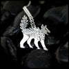 Silver Scaredy Cat pendant on a chain against a dark background