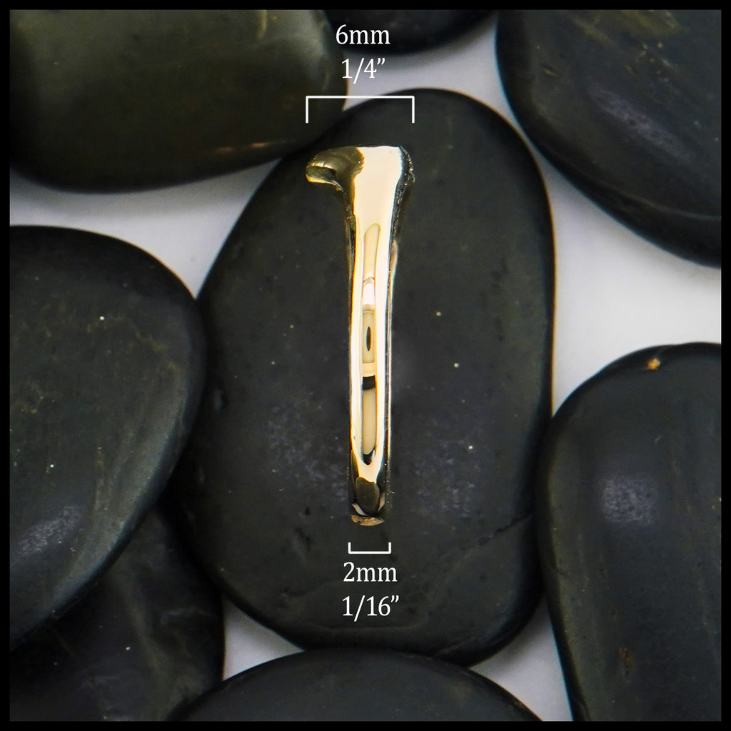 Top width 6mm 1/4" bottom width 2mm 1/16"