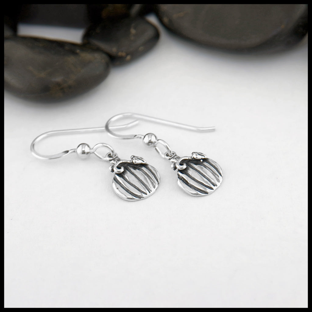 Sterling Silver Pumpkin Drop Earrings