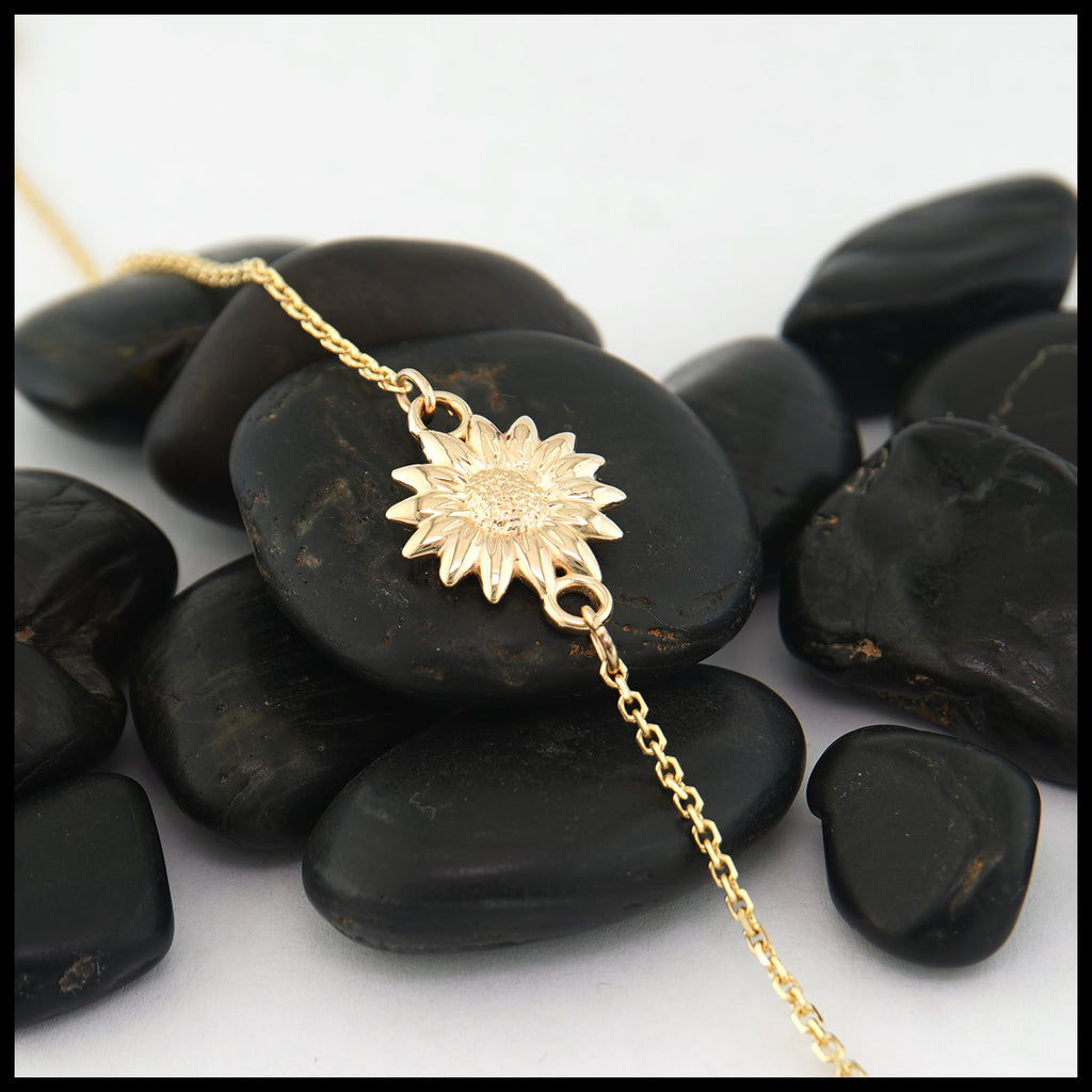 Sunflower Chain Bracelet in 14K Gold