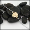Two Tone Sunflower Chain Bracelet in 14K Gold