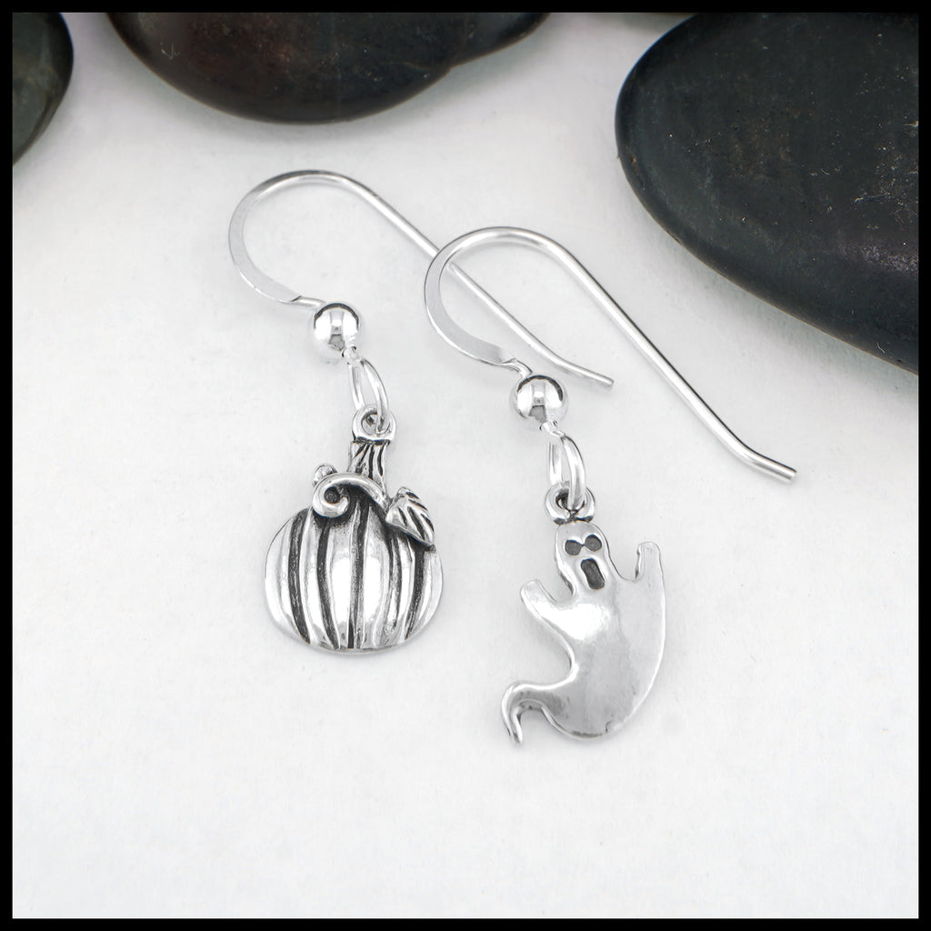 Pumpkin and Ghost Drop Earrings