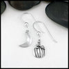 Crescent Moon and Pumpkin Drop Earrings