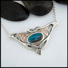 Peruvian Opal Trinity Frame Pendant in Silver, 14K Rose and 18K Yellow Gold