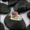 Rhodolite Garnet set in 18K Yellow and 14K White Gold Ring with Diamonds