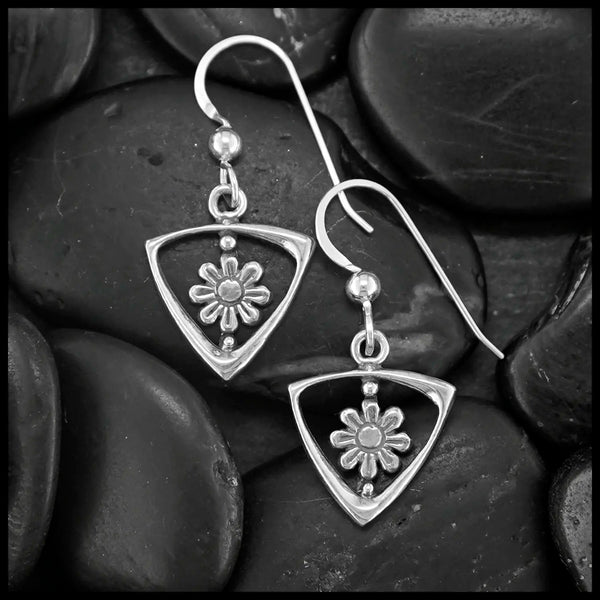 Daisy Drop Earrings in Sterling Silver
