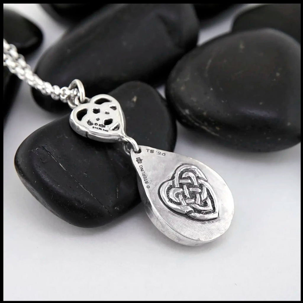 Rhodochrosite Heart Pendant in Sterling Silver