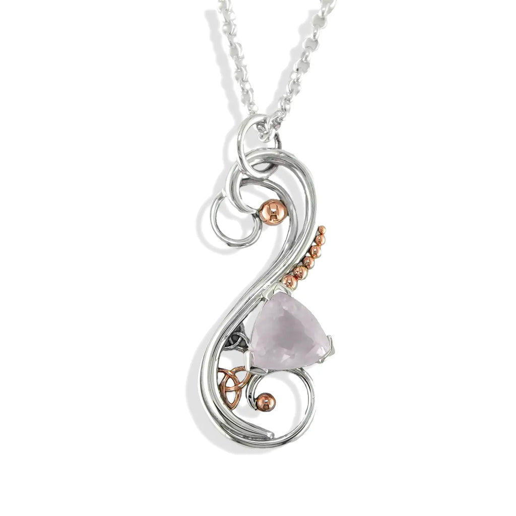 Custom Rose Quartz Flourish Pendant