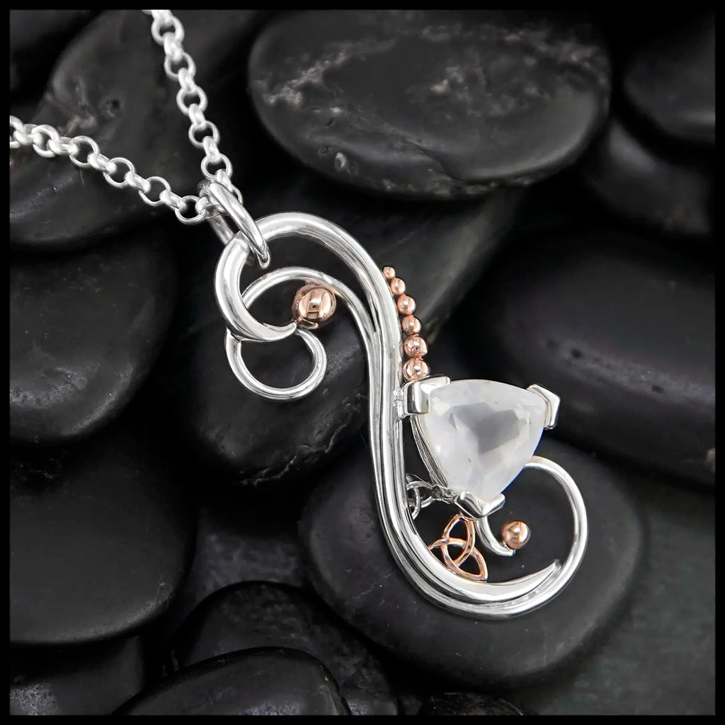 Custom Rose Quartz Flourish Pendant