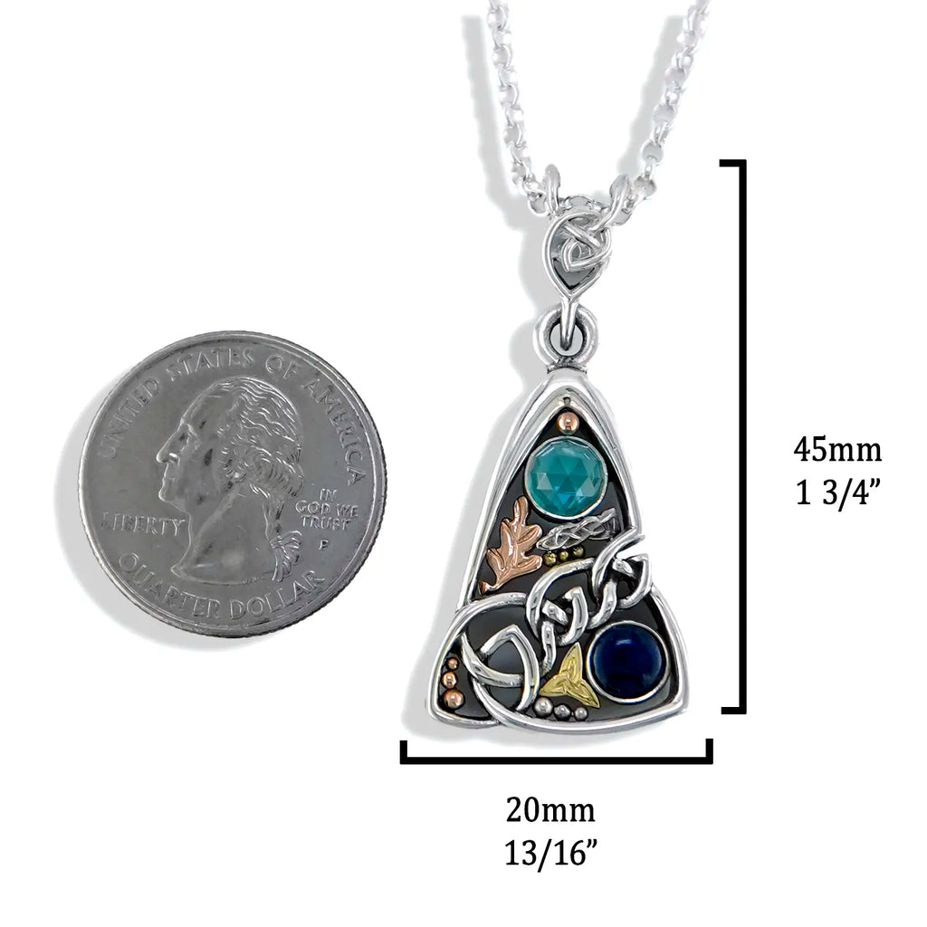 Custom Blue Topaz and Lapis Pendant