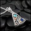 Custom Blue Topaz and Lapis Pendant
