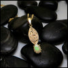 Triquetra Spiral Opal Pendant set in 14K Yellow Gold