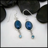Kyanite and Blue Topaz Drop Earrings in Sterling Silver