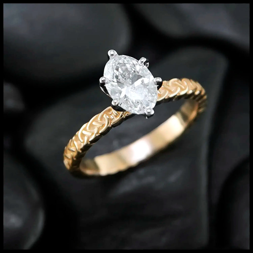Oval Josephine's Knot Diamond Ring with 1ct Lab Diamond