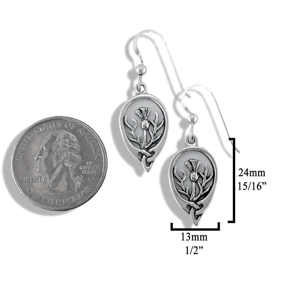 Scottish Thistle Earrings in Silver