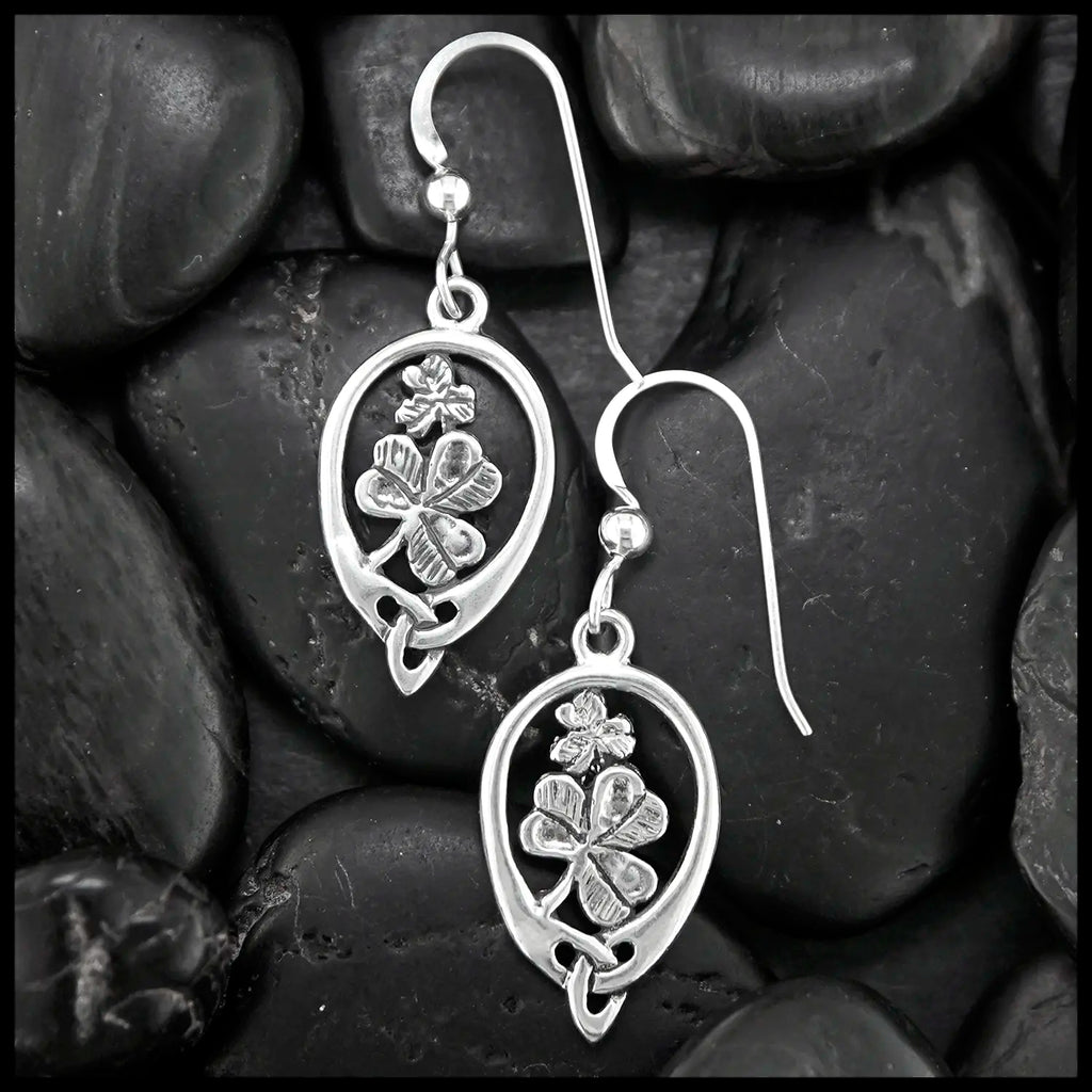 Irish Shamrock Earrings in Silver