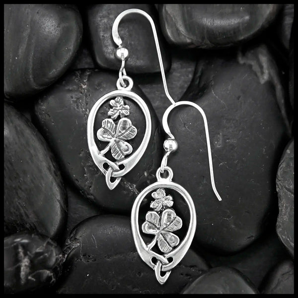 Irish Shamrock Earrings in Silver