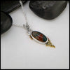 Moss Agate Pendant in Sterling Silver and 18K Gold