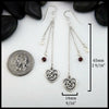 Robin's Heart Custom Chained Drop Earrings in Sterling Silver
65mm x 14mm
