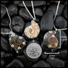 Ammonite Fossil Pendants in Sterling Silver and 14K Rose Gold
35mm x 22mm