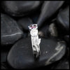 Rose Band with Pink Gemstone in Sterling Silver