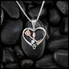 Heart Shaped Rose Pendant in Sterling Silver and 14K Rose Gold