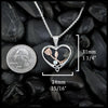 Heart Shaped Rose Pendant in Sterling Silver and 14K Rose Gold- 31mm x 24mm