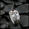 Custom Signet Cigar Band with Garnet