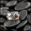 Custom Signet Cigar Band with Garnet
