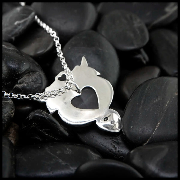 Rose quartz pendant in Sterling Silver