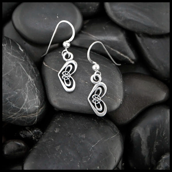 Gossamer Heart Drop Earrings in Sterling Silver
