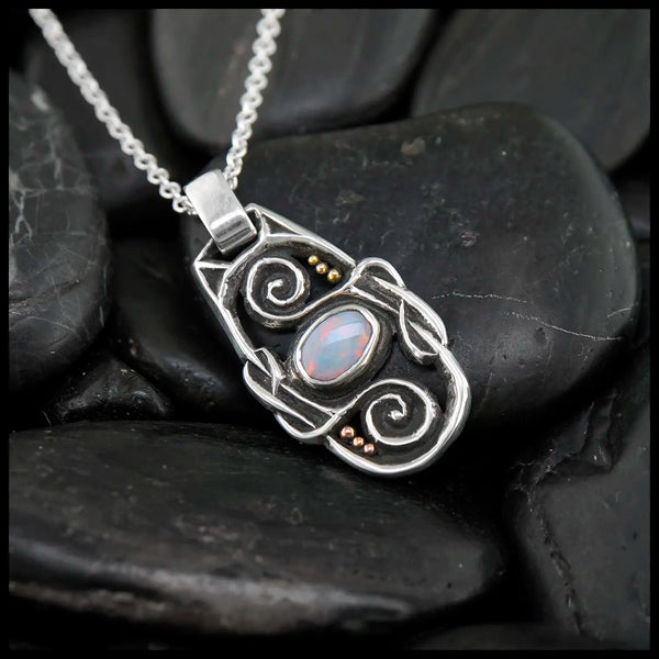 White Opal Pendant in Sterling Silver