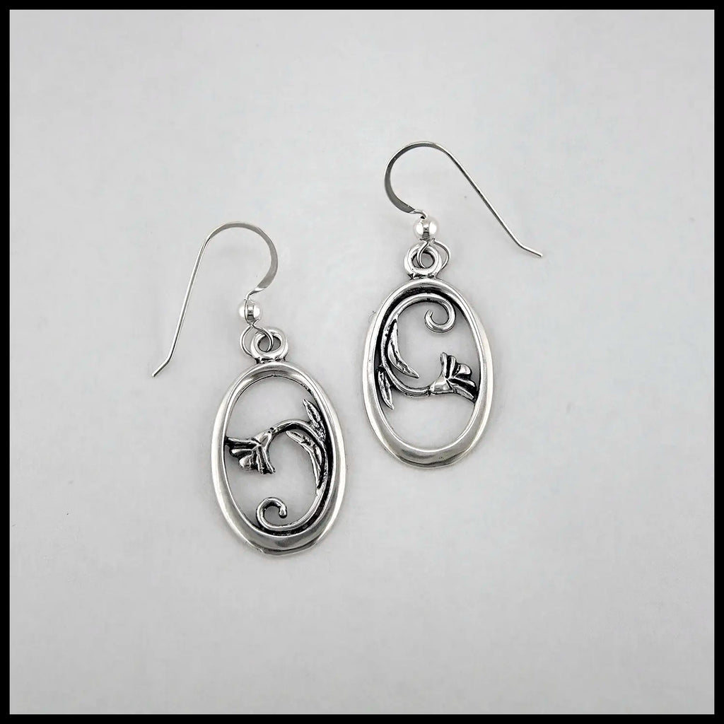 Sterling Silver Floral Drop Earrings