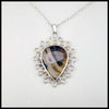 Montana Agate Lace Pendant in Sterling Silver and 14K Rose gold