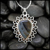 Montana Agate Lace Pendant in Sterling Silver and 14K Rose gold