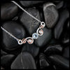 Aquamarine and Diamond Bar Necklace in Sterling Silver and 14K Rose Gold