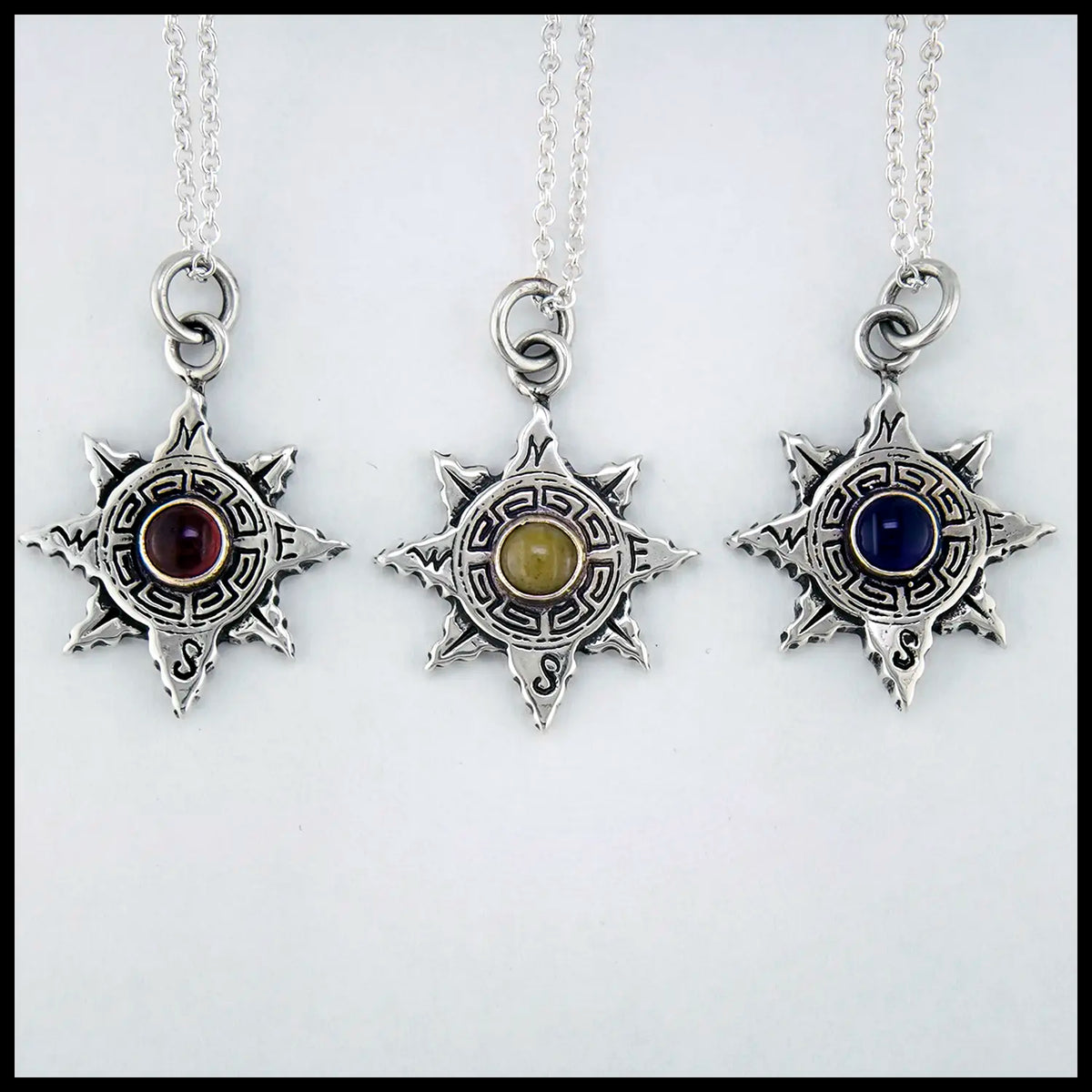 The Waypoint Compass Pendant in Sterling Silver dimensions
