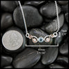 Aquamarine and Diamond Bar Necklace in Sterling Silver and 14K Rose Gold