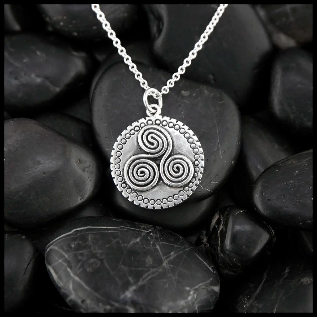 Newgrange Triskele Pendant in Sterling Silver