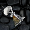 Maple Tree Pendant in Sterling Silver set with Dendritic Quartz