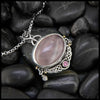 Rose Quartz and Pink tourmaline custom Pendant in Sterling silver and 18K gold