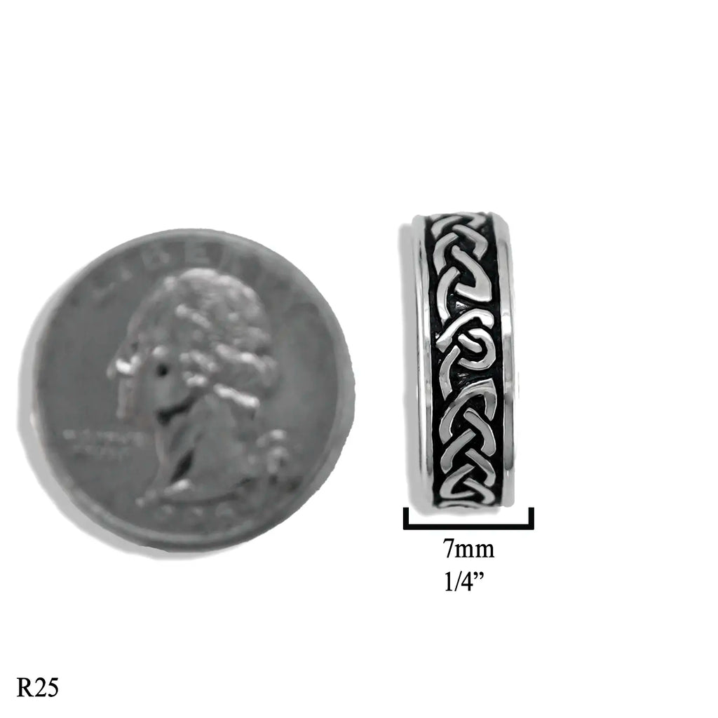 Celtic Heart Knot Band in Silver