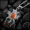Maple Drop Jasper and amber pendant in sterling silver