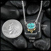 Turquoise Triquetra Pendant in SS and 18K Yellow Gold
12mm x 11mm