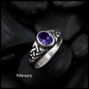 Knotwork Birthstone Ring in Sterling Silver: February