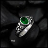 Knotwork Birthstone Ring in Sterling Silver: May