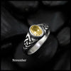 Knotwork Birthstone Ring in Sterling Silver: November
